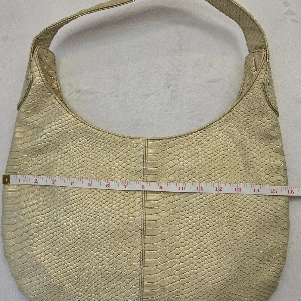 Devi Kroell for Target Gold Snake Embossed Hobo Shoulder Bag Faux Leather Purse